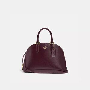 Coach Quinn Satchel Burgundy Patent Leather Women's Crossbody Bag
